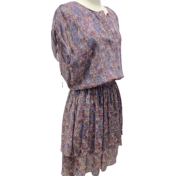 Frye NWT Violet Dusk Printed Ruched Dress, Size Small but runs big - Picture 8 of 16